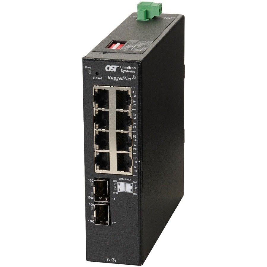 Omnitron Systems RuggedNet Unmanaged Ruggedized Industrial Gigabit, 2xSFP, RJ-45, Ethernet Fiber Switch