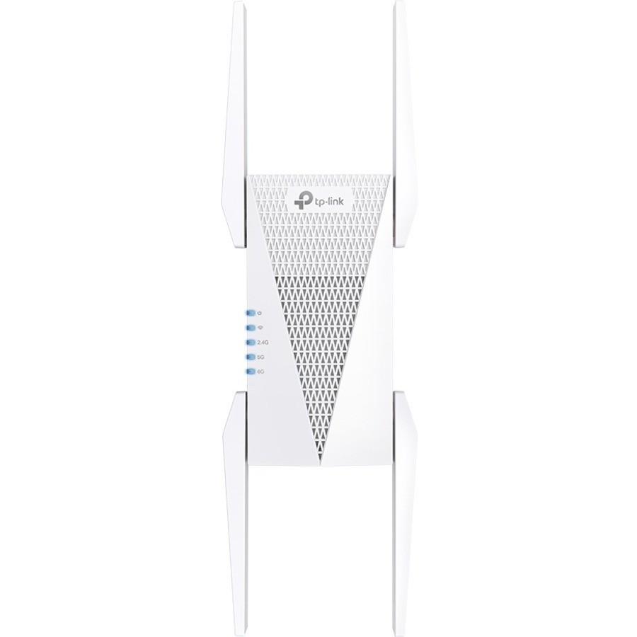 TP-LinkAXE5400 Wi-Fi 6E Range Extender
SPEED: 574 Mbps at 2.4 GHz + 2402 Mbps at 5 GHz + 2402 Mbps at 6 GHz
SPEC: 4 × External Antennas, 1 × Gigabit Port, Broad