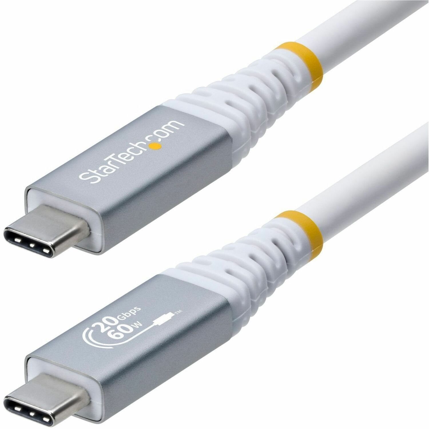 StarTech.com 3m (10ft) USB4 Cable, 20Gbps, USB-IF Certified USB-C Cable, 60W, 4K120Hz DP 1.4, TPE Jacket, White USB-C Cord