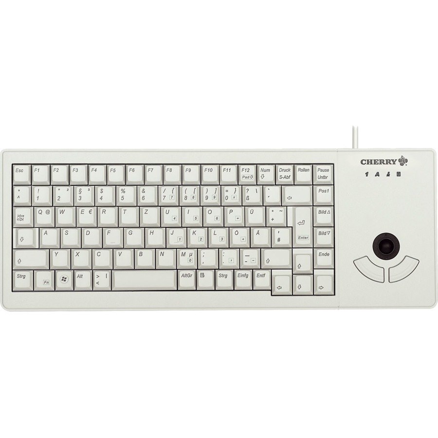 CHERRY Keyboard - Cable Connectivity - USB Interface - Trackball - QWERTZ Layout - Light Grey