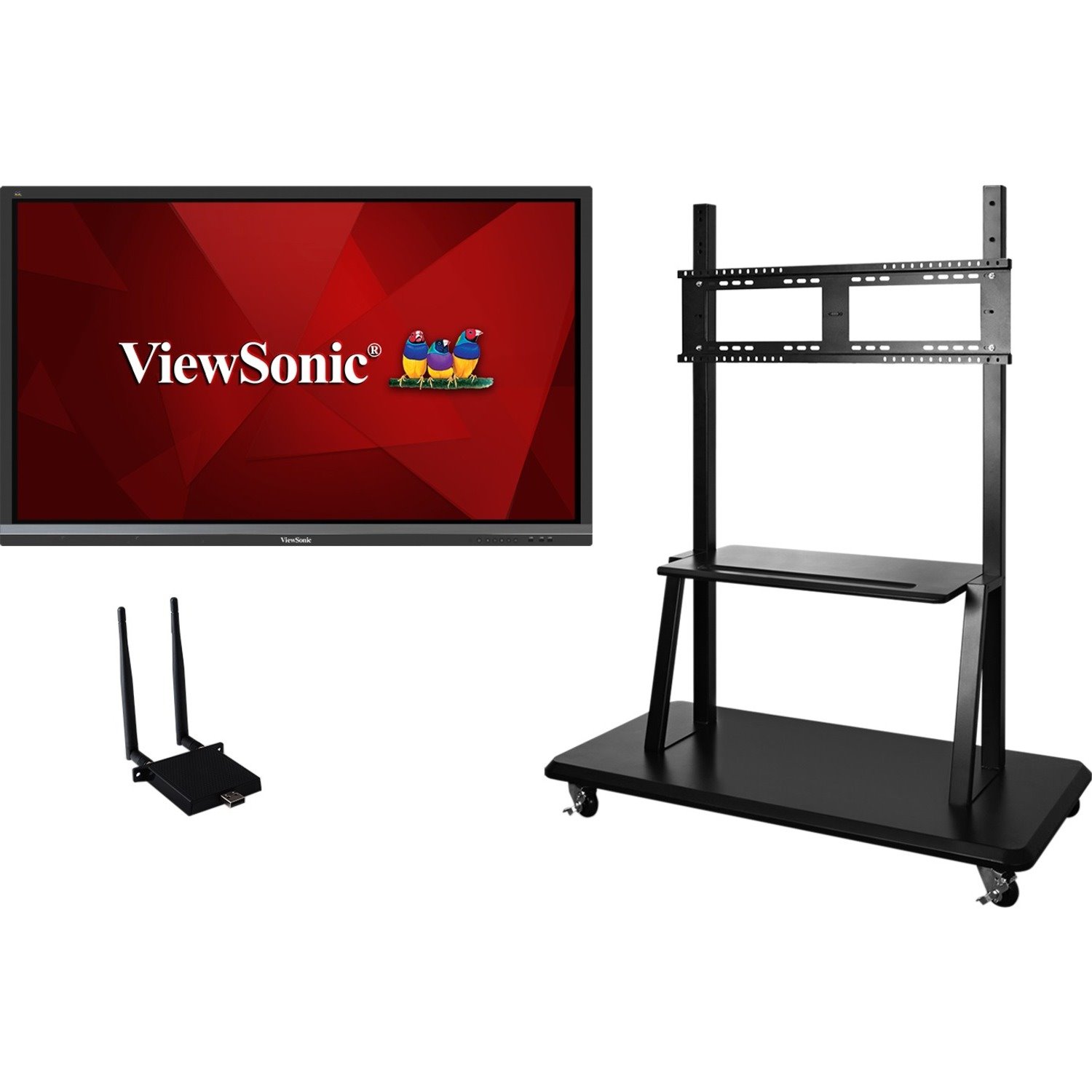 ViewSonic ViewBoard IFP6550-E2 - 4K Interactive Display with WiFi Adapter and Mobile Trolley Cart - 350 cd/m2 - 65"