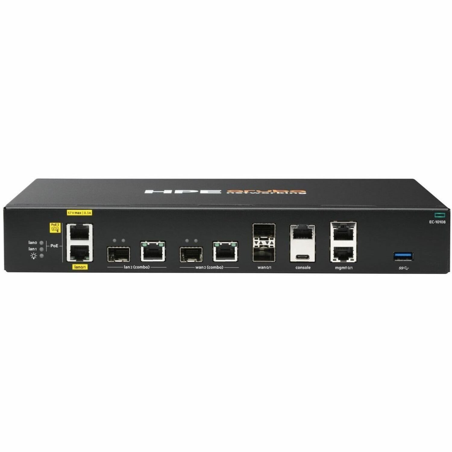 Aruba Networking EdgeConnect 10108-NFR 1G 2x SFP 2x Combo 1G 2x RJ45 PoE+ SD-WAN Gateway (S0E25A)