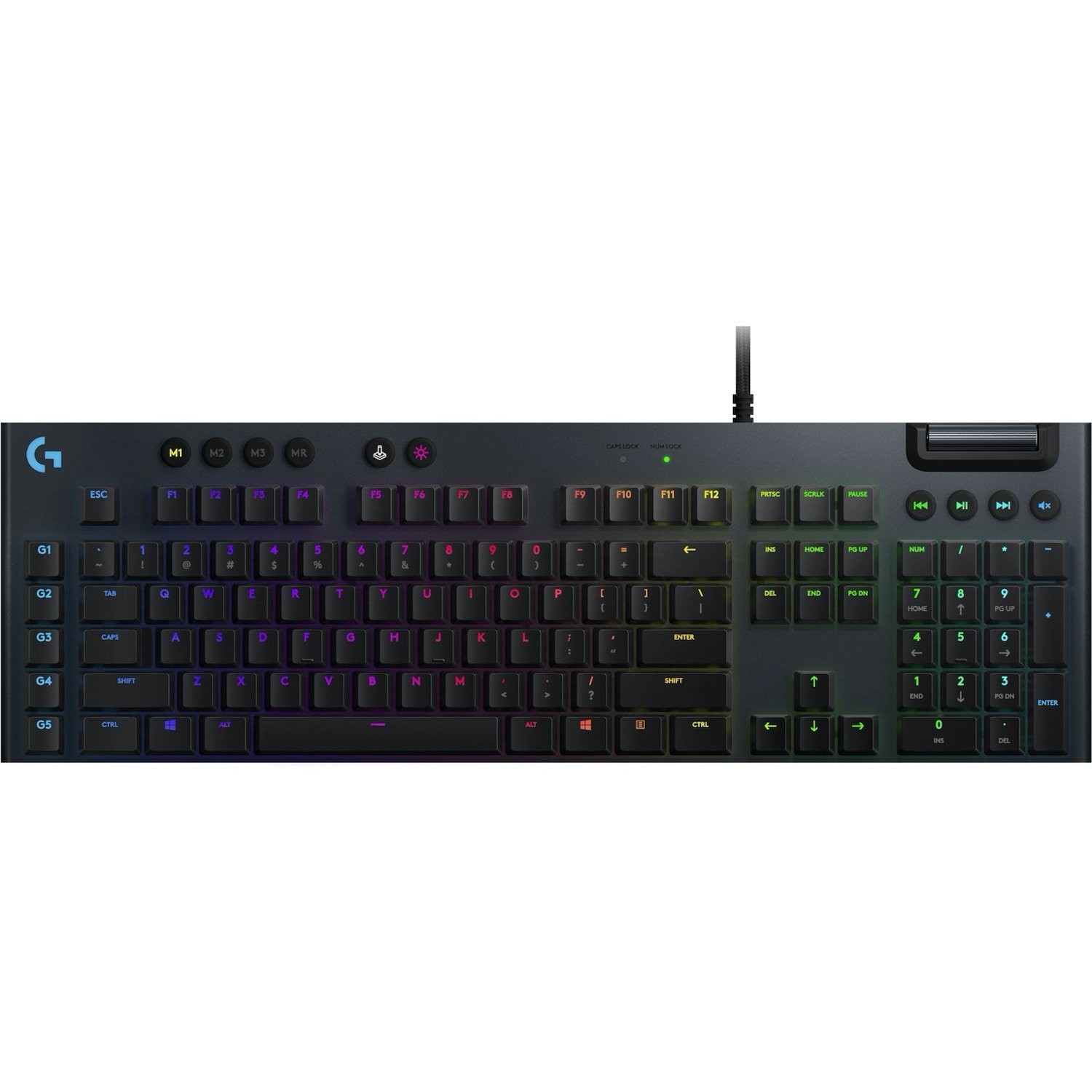 Logitech G815 Gaming-toetsenbord - Kabel Verbinding - USB Interface - Frans - AZERTY indeling - Zwart