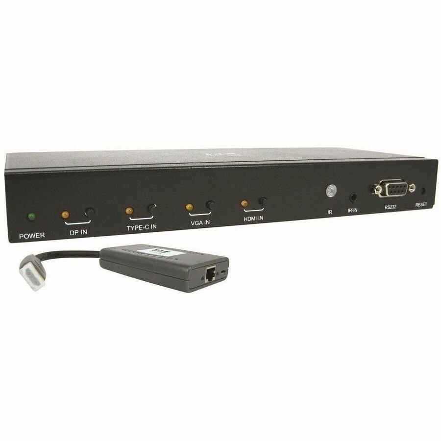 Eaton Tripp Lite Series 4-Port Presentation Switch Kit, 4K 60 Hz (4:4:4) HDMI, DP, USB-C and VGA to HDMI over Cat6 Extender, 50 ft., TAA
