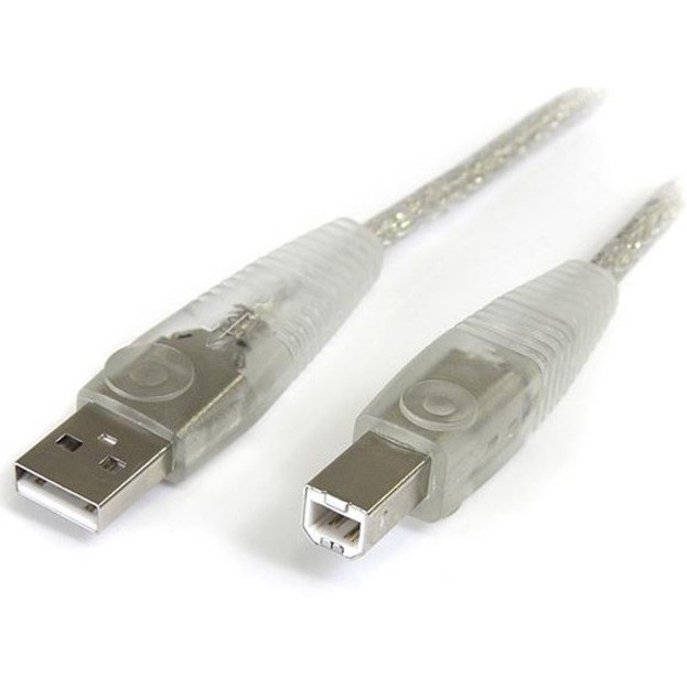 StarTech.com - Transparent USB 2.0 cable - 4 pin USB Type A (M) - 4 pin USB Type B (M) - ( USB / Hi-Speed USB ) - 10 ft