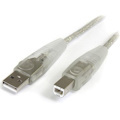 StarTech.com - Transparent USB 2.0 cable - 4 pin USB Type A (M) - 4 pin USB Type B (M) - ( USB / Hi-Speed USB ) - 10 ft