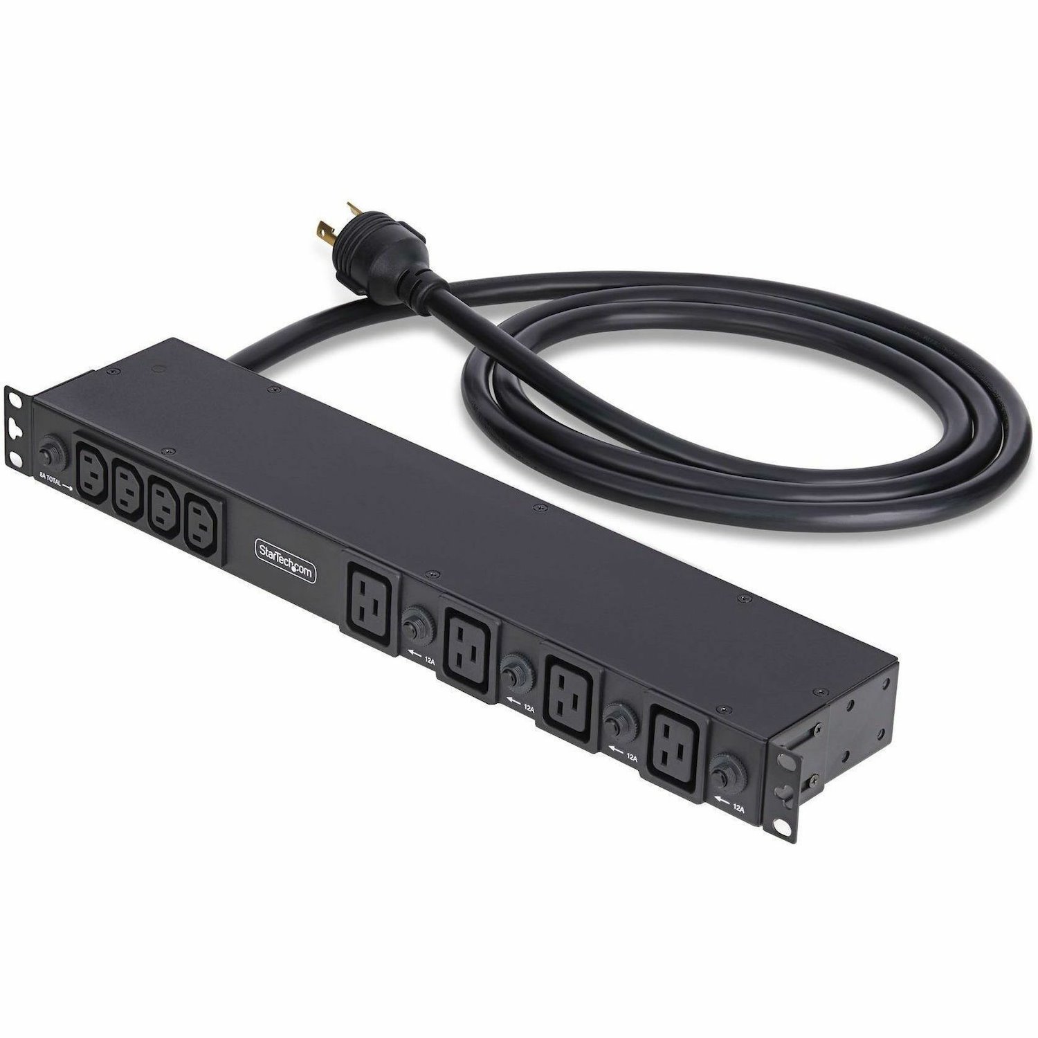 StarTech.com 20-Outlet Rackmount PDU, 1U Server Power Strip, 8x Front and 12x Rear Ports, Mounted Power Distribution Unit for 19in Racks