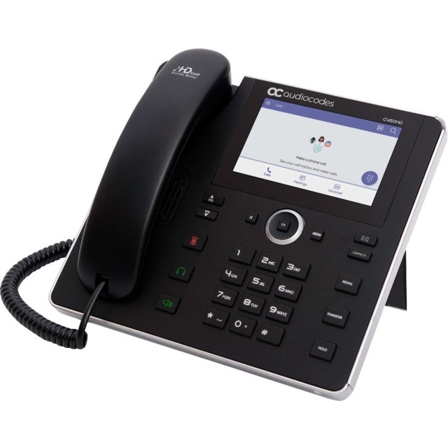 AudioCodes TEAMS-C450HD IP Phone - Corded - Corded - Bluetooth - Desktop - Black