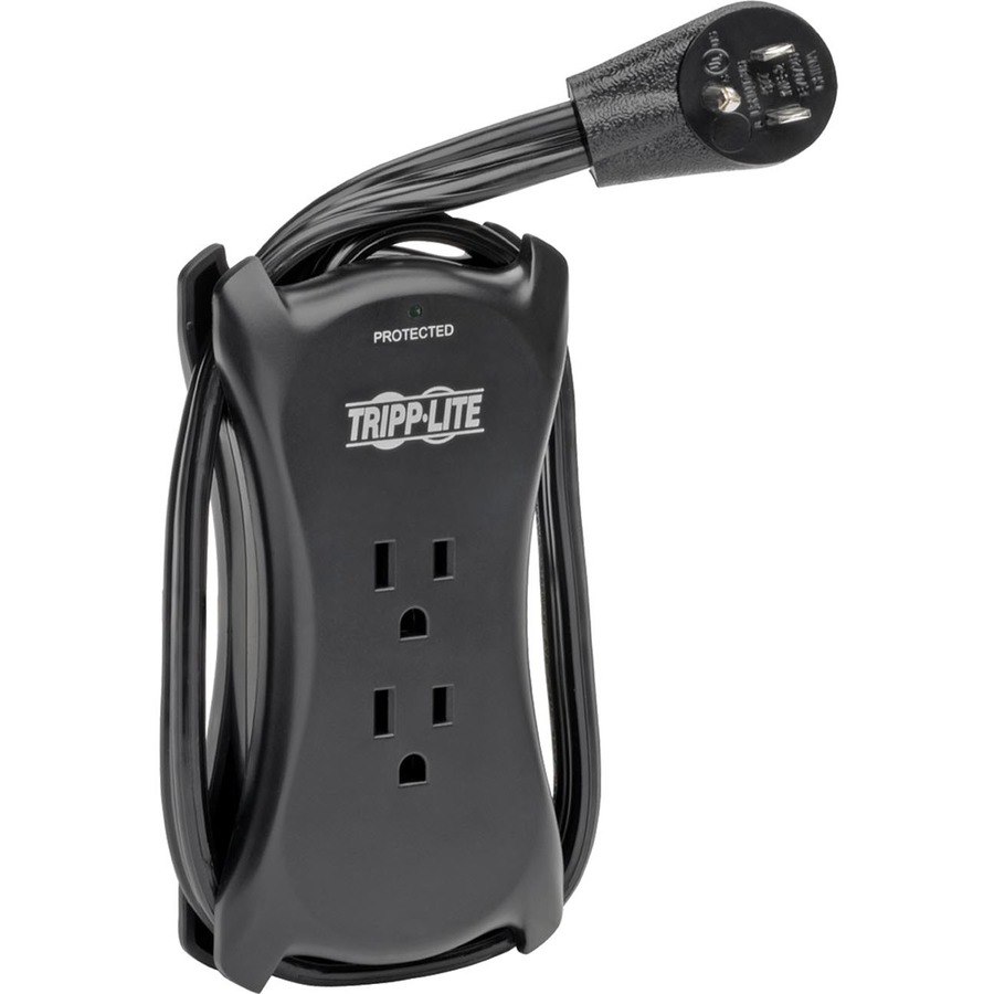 Eaton Tripp Lite Series Protect It! 3-Outlet Travel-Size Surge Protector - 5-15R Outlets, 2 USB Ports, 5-15P Input, 1050 Joules, Black