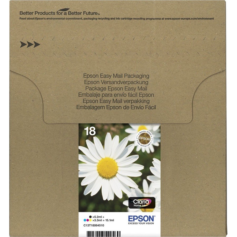 Epson EasyMail T1806 Original Inkjet Ink Cartridge - Cyan, Magenta, Yellow - 4 / Box