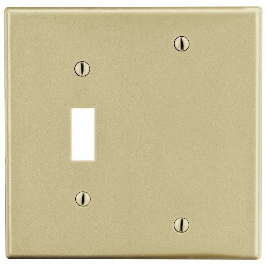Bryant Wallplate, Mid-Size 2-Gang, 1) Toggle 1) Box Mount Blank, Ivory