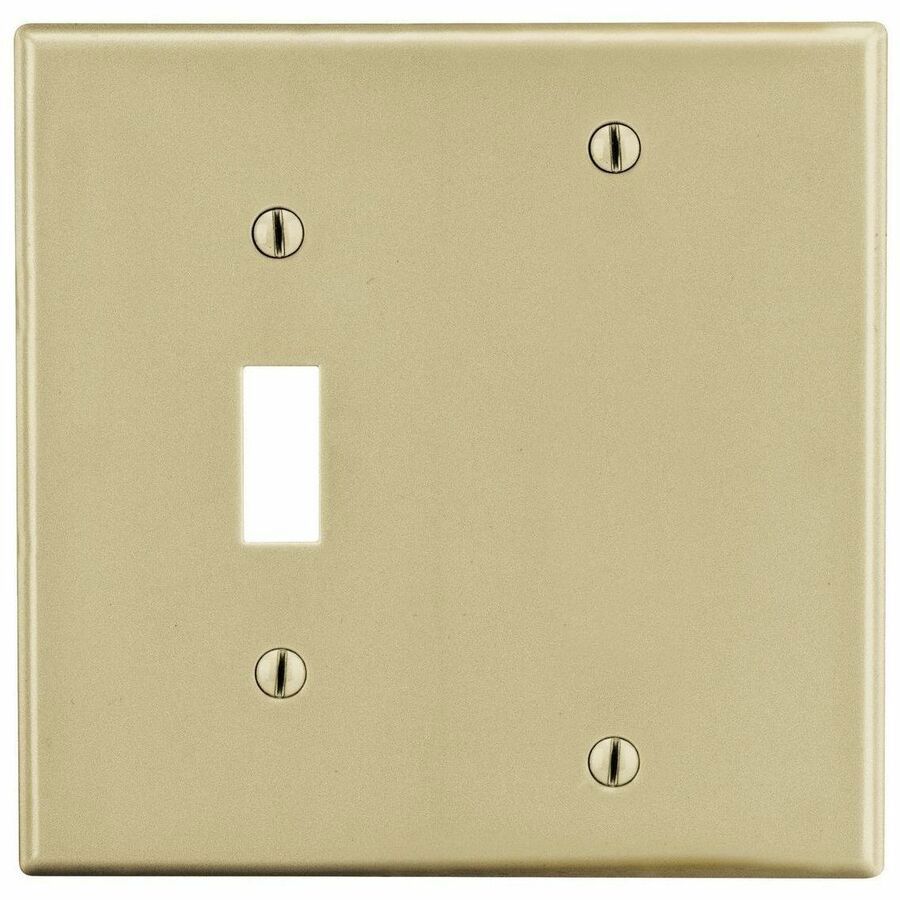 Bryant Wallplate, 2-Gang, 1) Toggle 1) Blank, Ivory