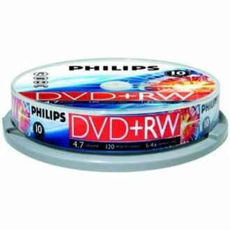 Philips DW4S4B10F/10 DVD Rewritable Media - DVD+RW - 4x - 4.70 GB - 10