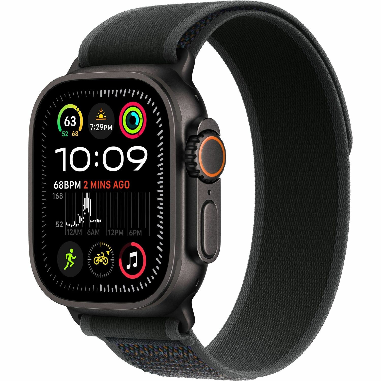Apple Watch Ultra 2 GPS + Cellular 49MM Black Titanium Case With Black Trail Loop - M/L