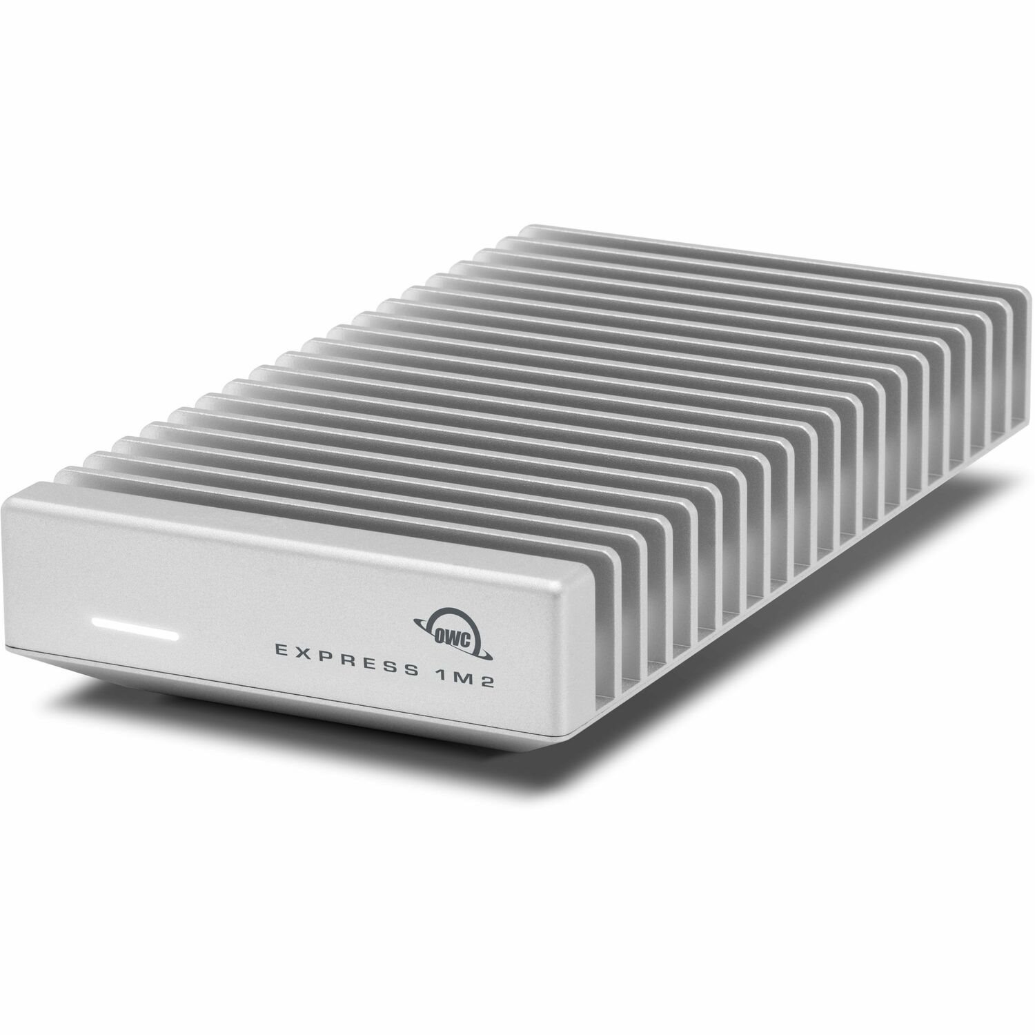 OWC Express 1M2 Drive Enclosure PCI Express NVMe - USB4 Host Interface - UASP Support Portable - Silver - TAA Compliant