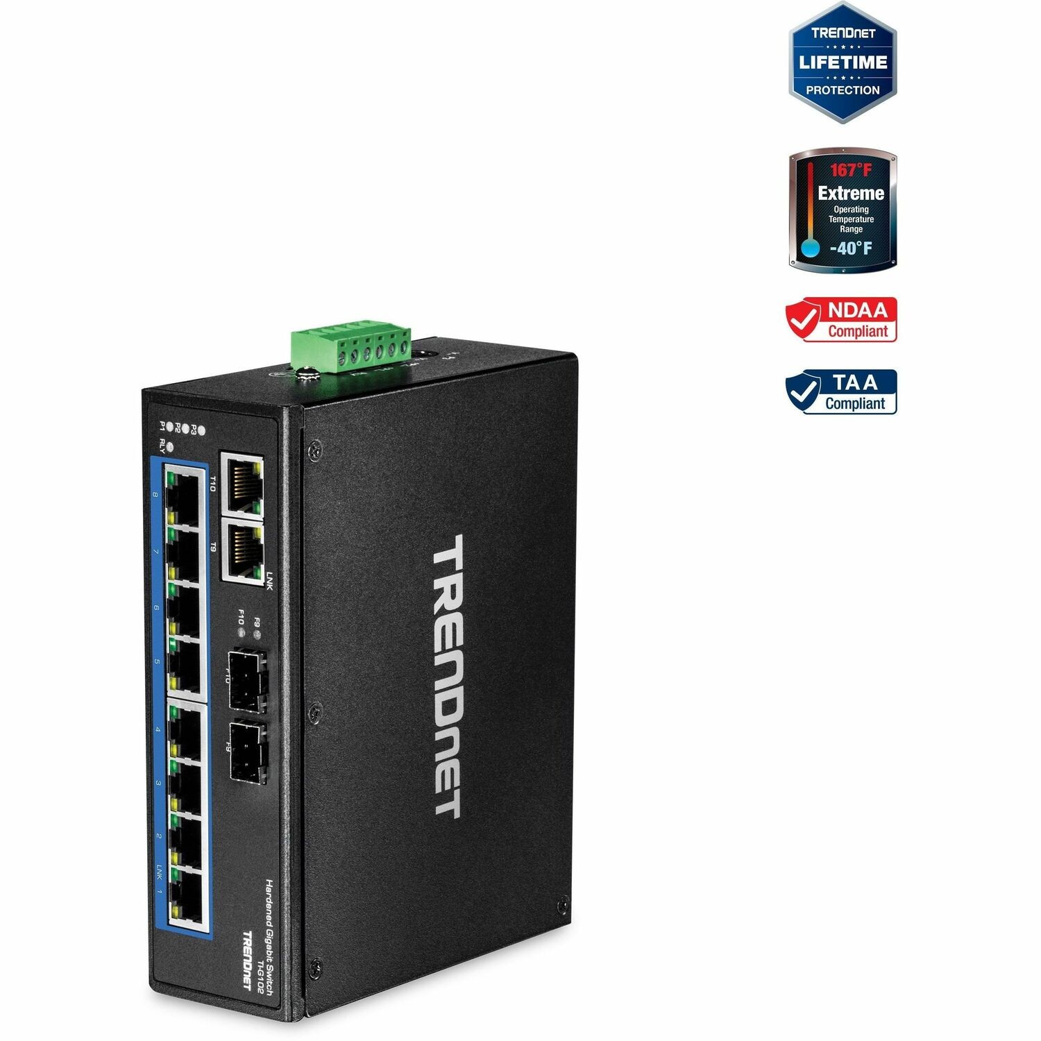 TRENDnet TI-G102 10 Anschl&uuml;sse Ethernet-Switch - Gigabit-Ethernet - 1000Base-T, 1000Base-X - Neu - TAA-konform