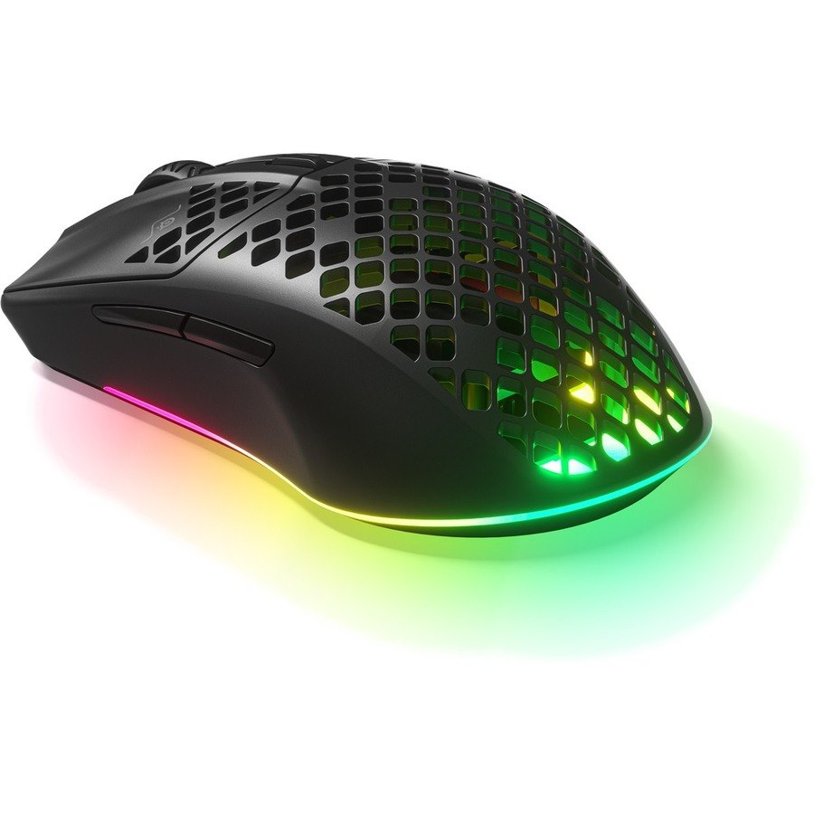 SteelSeries Aerox 3 Gaming Mouse - Bluetooth/Radio Frequency - USB Type C - Optical - 6 Button(s) - Matte Black