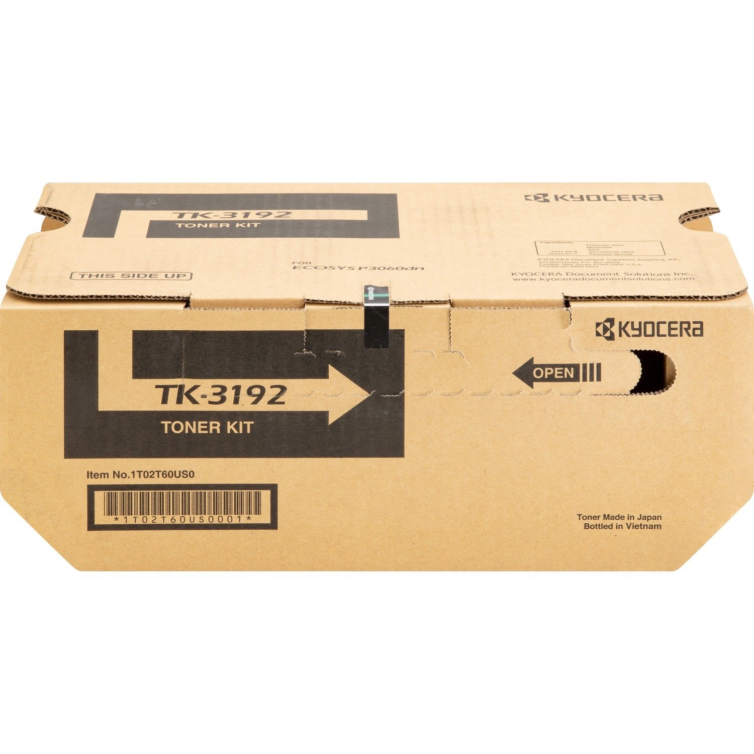 Kyocera TK-3192 Original Laser Toner Cartridge - Black - 1 Each