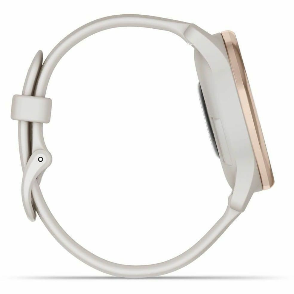 Garmin v&iacute;vomove Trend Smart Watch - 40 mm Case Height - 40 mm Case Width - Peach Gold, Ivory Case Color - Ivory Band Color - Stainless Steel Body Material - Fiber Reinforced Polymer Case Material - Silicone Band Material