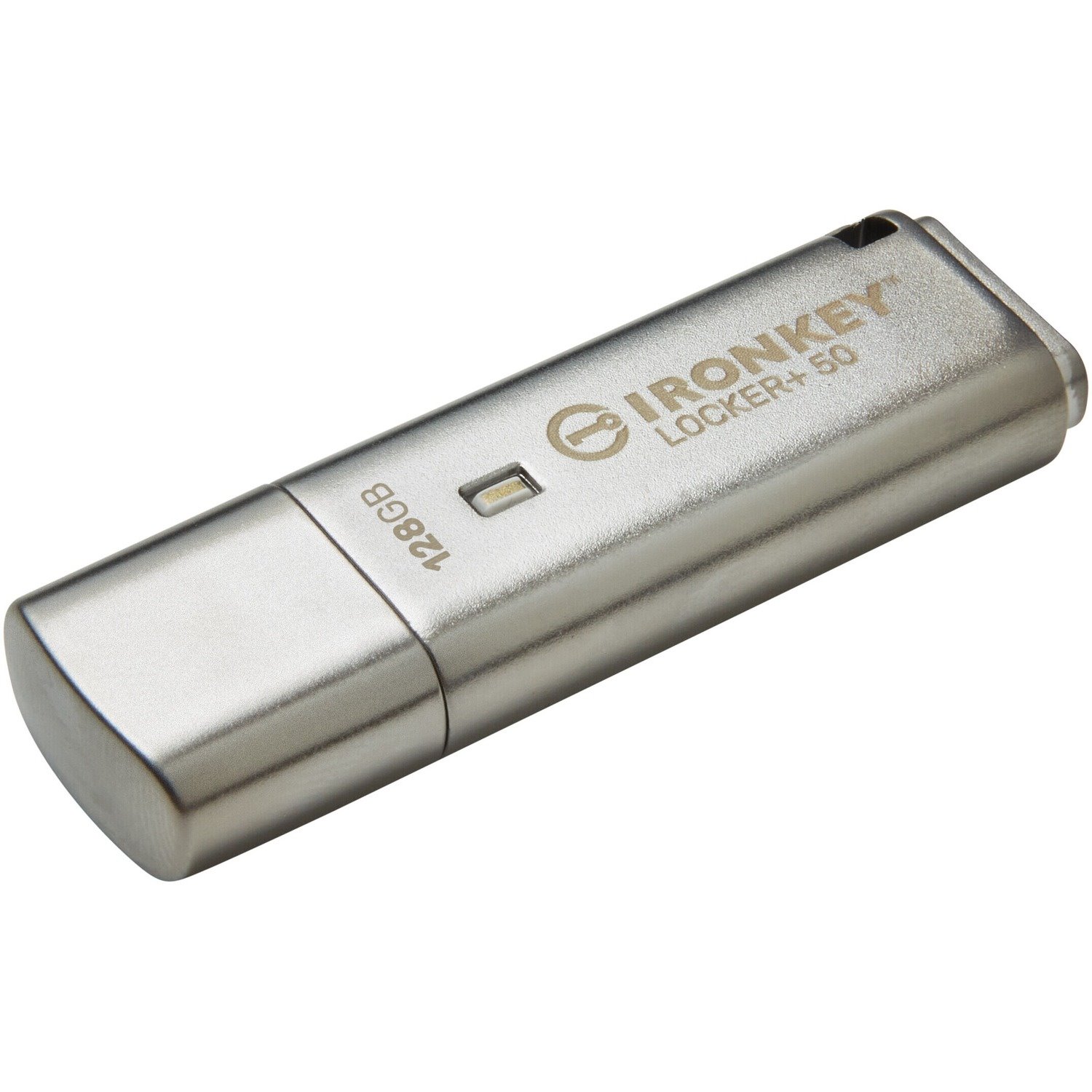 IronKey IKLP50 128 GB USB 3.2 (Gen 1) Type A Flash Drive - Silver - XTS-AES, 256-bit AES - TAA Compliant