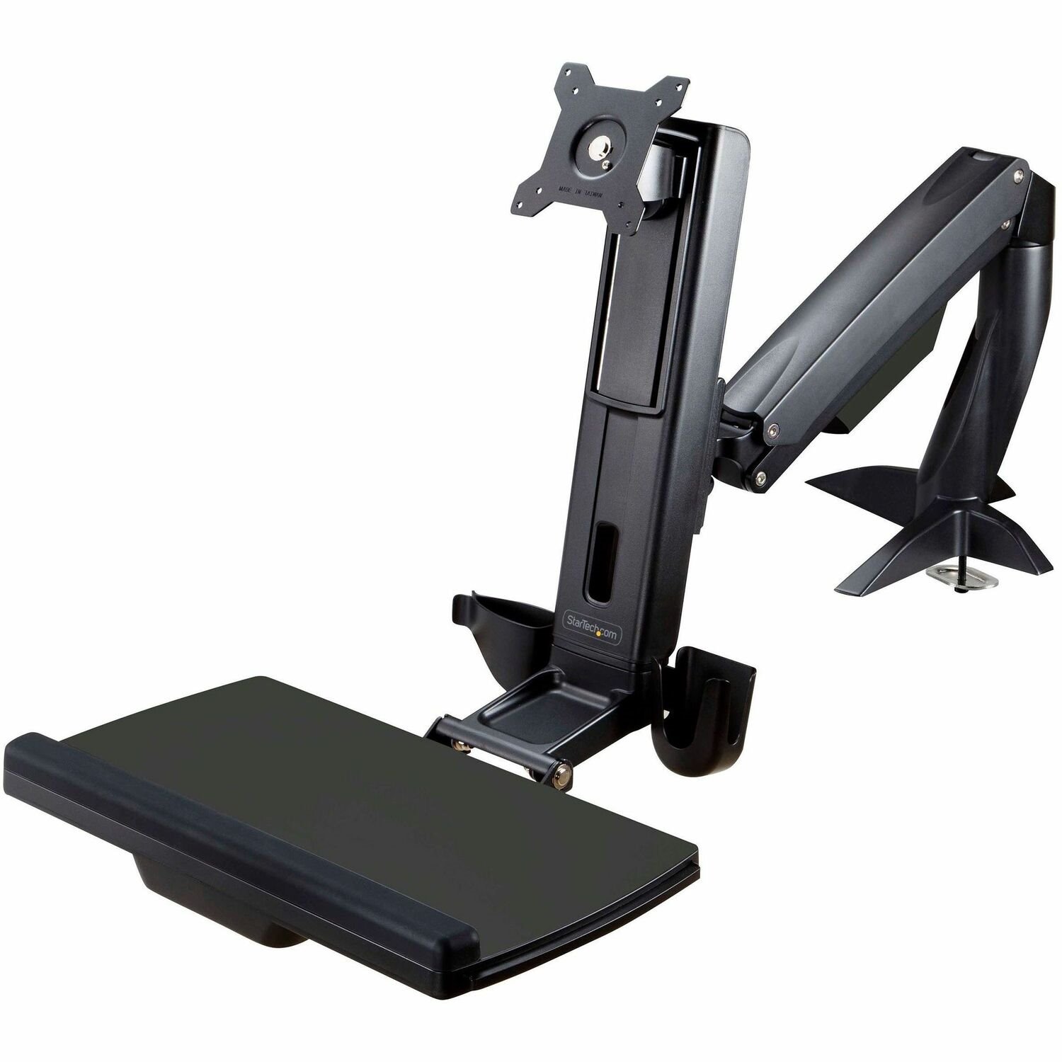 StarTech.com Zit Sta Monitor Arm - Verstelbare Sit-Stand Bureau Arm voor Single 27" Display - VESA Mount - Ergonomisch Statafel Converter