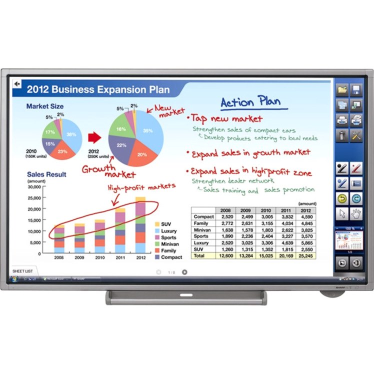 Sharp PN-L702B 70" Class LCD Touchscreen Monitor - 16:9 - 6 ms
