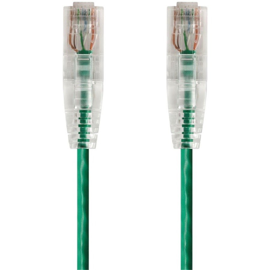 Monoprice SlimRun Cat6 28AWG UTP Ethernet Network Cable, 0.5ft Green