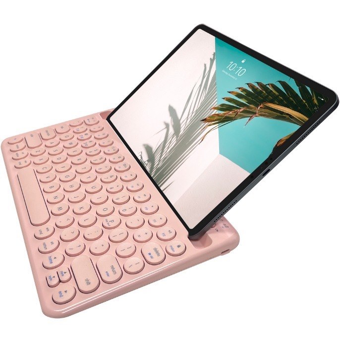 Macally Rechargeable iPad Bluetooth Compact Keyboard Quick Switch 3 Devices