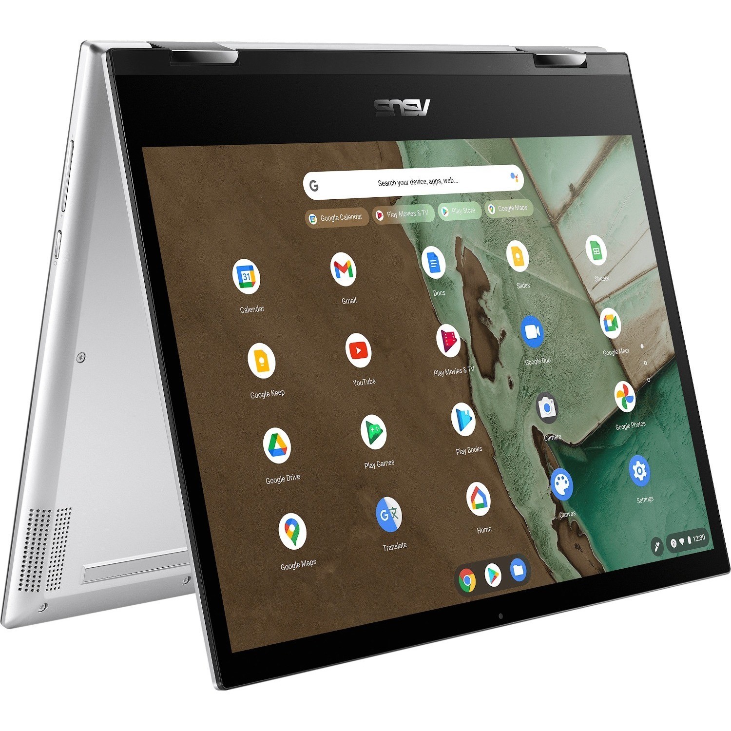 Asus Chromebook Flip CM3 CM3200FM1A-DS44T-S 12" Touchscreen Convertible 2 in 1 Chromebook - 4 GB - 64 GB Flash Memory - Silver