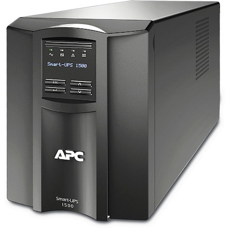 APC Smart-UPS, Line Interactive, 1500VA, Tower, 120V, 8x NEMA 5-15R outlets, SmartConnect Port+SmartSlot, Audible alarm disabled, AVR, LCD
