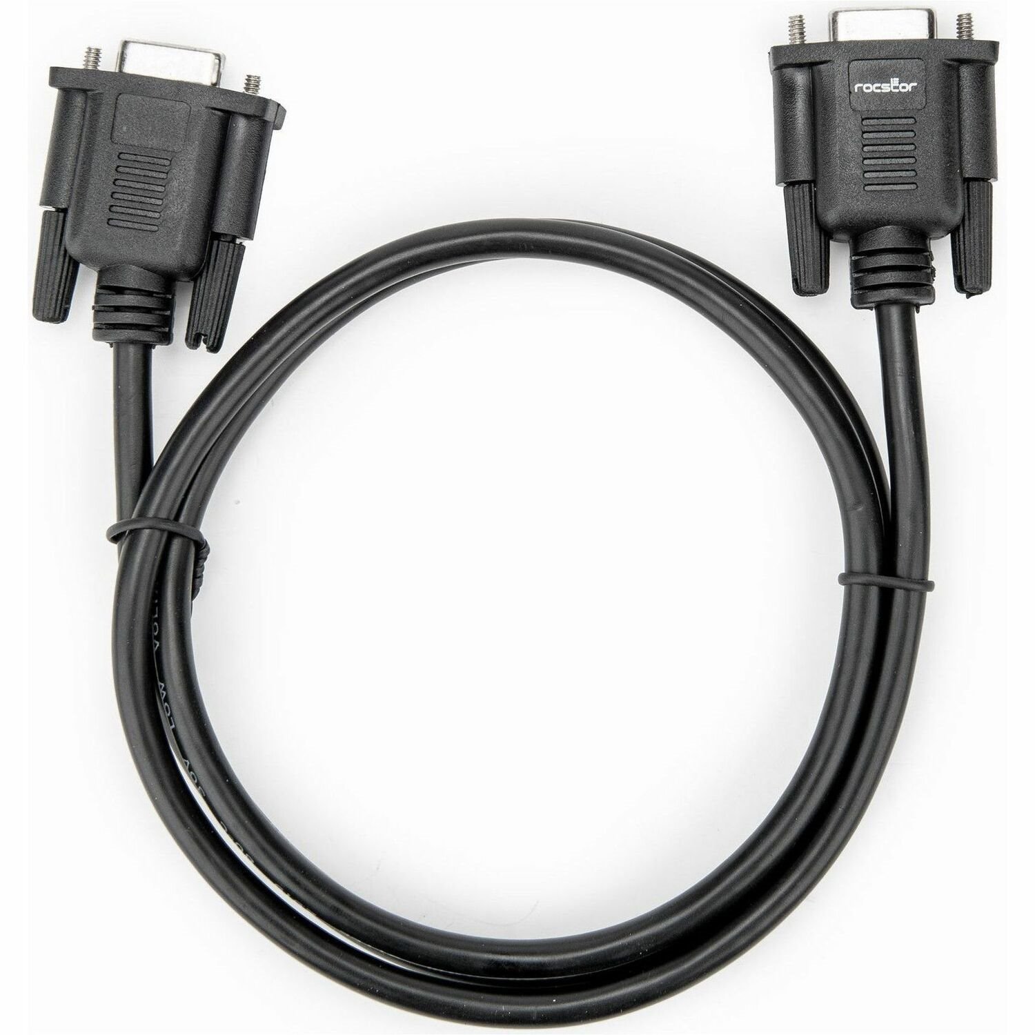 Rocstor 3.2ft Black DB9 RS232 Serial Null Modem Cable F/F