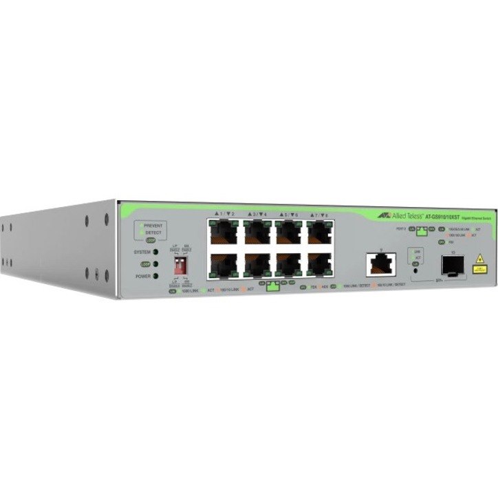 Allied Telesis CentreCOM GS910/XST GS910/10XST 9 Ports Ethernet Switch - Gigabit Ethernet, 10 Gigabit Ethernet - 10/100/1000Base-T, 10GBase-X, 10GBase-T