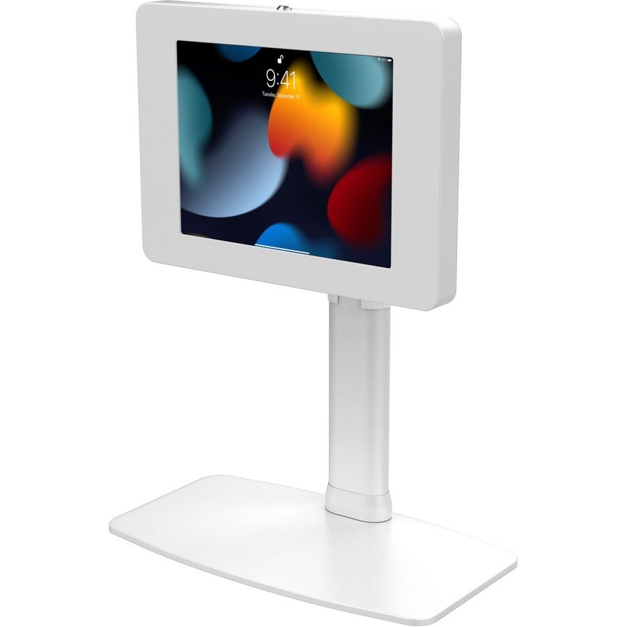 CTA Digital Adjustable VESA Compatible Desk Mount with Universal Security Enclosure (White)