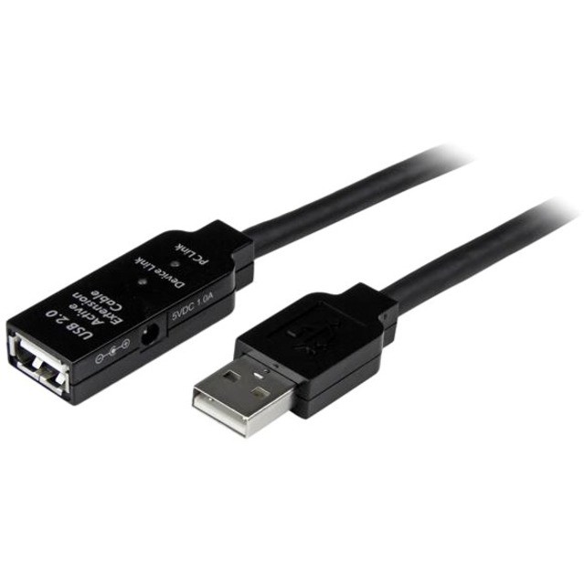 STARTECH 15M USB2.0 A TO A EXTENSION CABLE, M/F, BLACK, LED, LTW