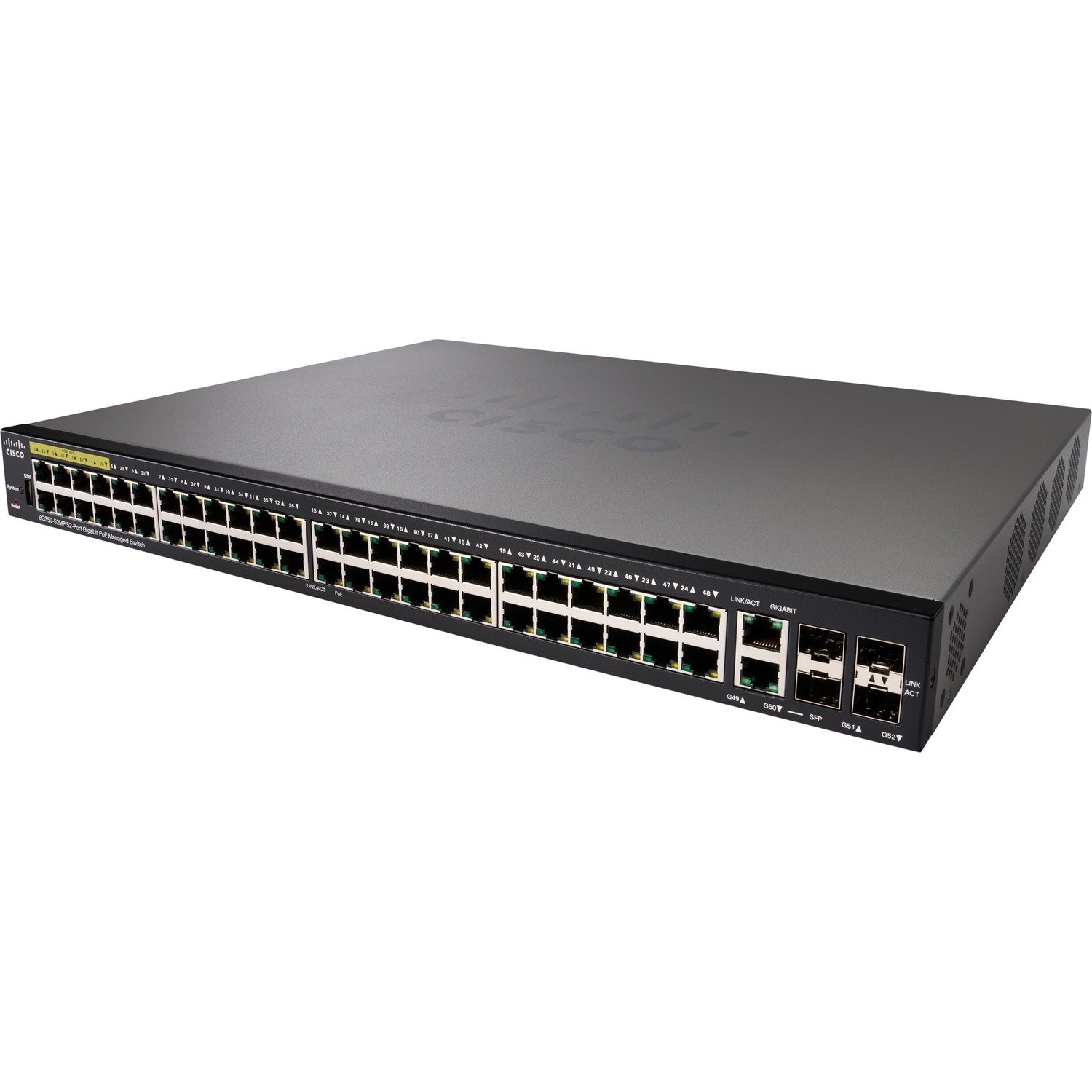 Cisco 350 SG350-52MP 50 Ports Manageable Ethernet Switch - Gigabit Ethernet - 1000Base-T