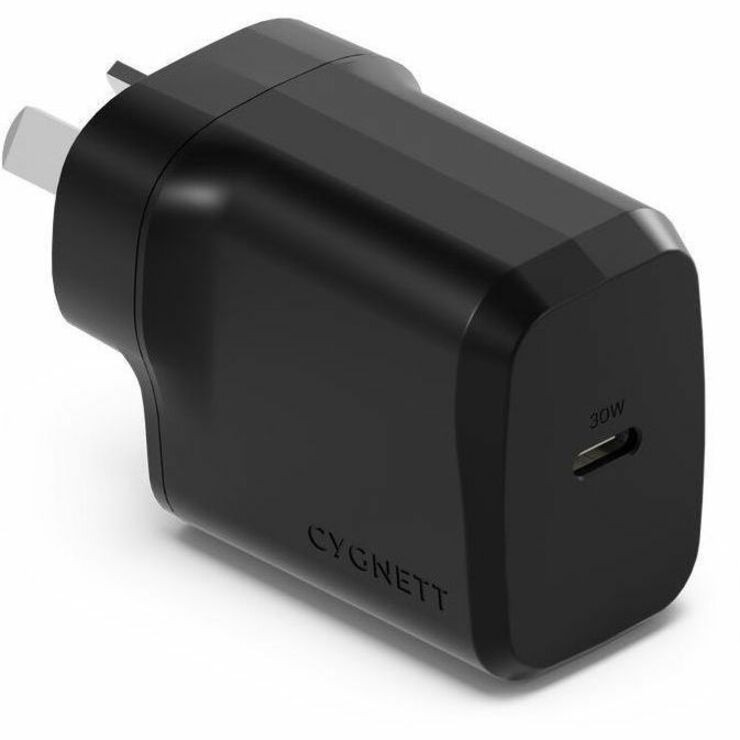 Cygnett PowerPlus 30W Usb-C PD GaN Fast Wall Charger -Black(CY4737PDWCH),Portable,Best For iPhone,Samsung's PPS & Usb-C Devices, 2 Years Warranty
