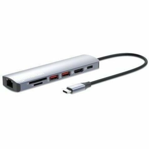 USB-C Dock/Hub with Card Reader, Ports (x5): Ethernet, HDMI, USB-A (x2) and USB-C, With Power Delivery (100W) to USB-C Port (Note additional USB-C wall charger and USB-C cable needed), USB 3.2 Gen 1, All Ports can be used at the same time, Universal