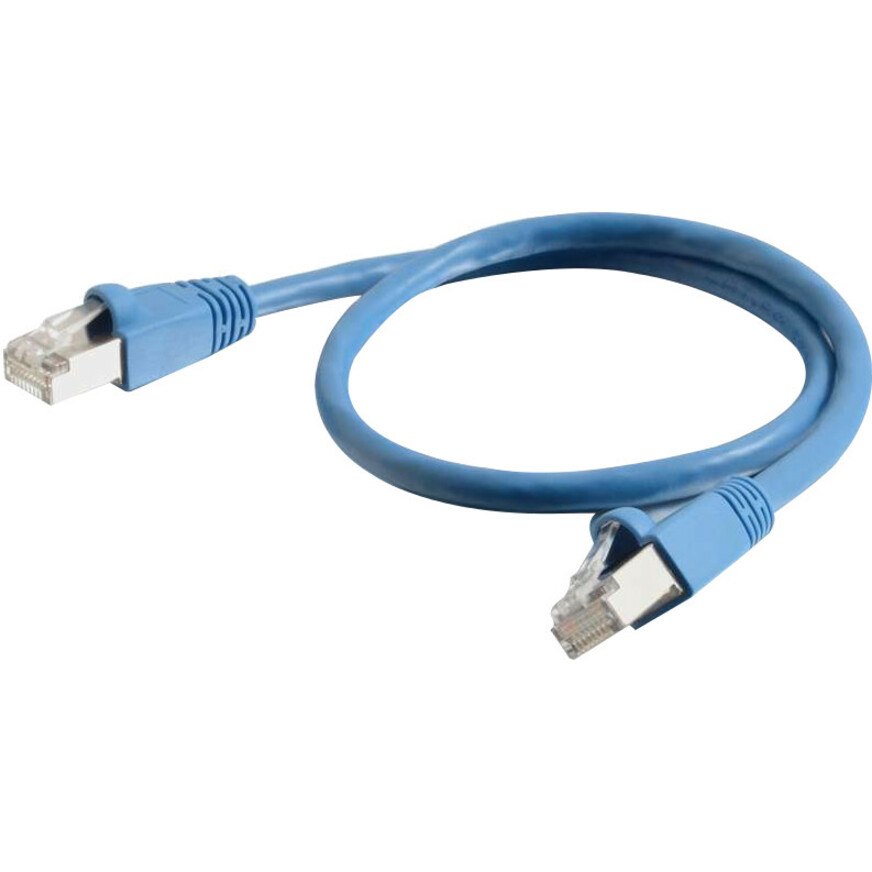 C2G Cat6a Booted Shielded (STP) Network Patch Cable - Patch Cable - RJ-45 (M) To RJ-45 (M) - 0.5 M - STP - Cat 6A - Molded, Snagless, Stranded - Blue
