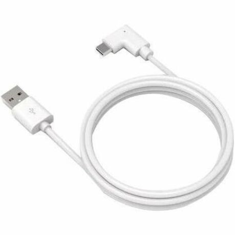 Compulocks 6ft 2.0 USB-A to 90-Degree USB-C Charging Cable Right Angle White