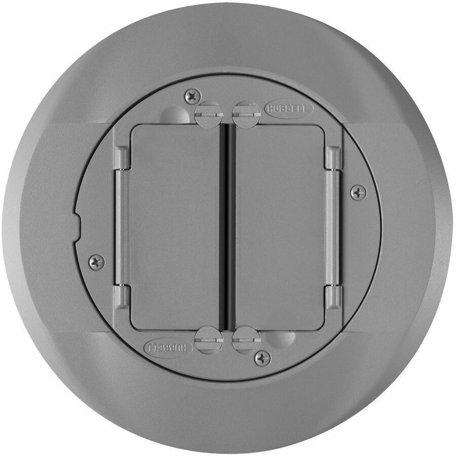 Hubbell Premise Wiring SystemOne Universal Cover Carpet Flange Assembly, Gray Powder Paint Finish