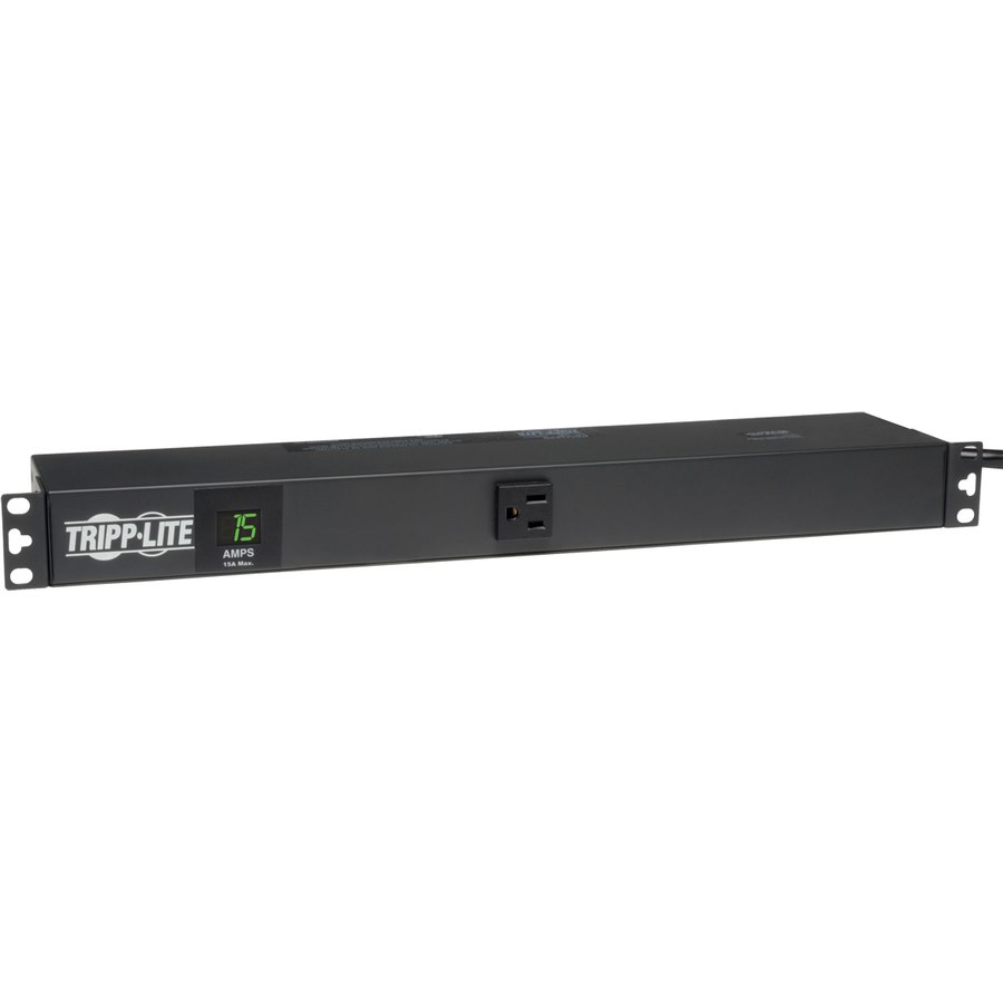 Eaton Tripp Lite Series 1.4kW Single-Phase Local Metered PDU, 120V Outlets (13 5-15R), 5-15P, 100-127V Input, 15 ft. (4.57 m) Cord, 1U Rack-Mount