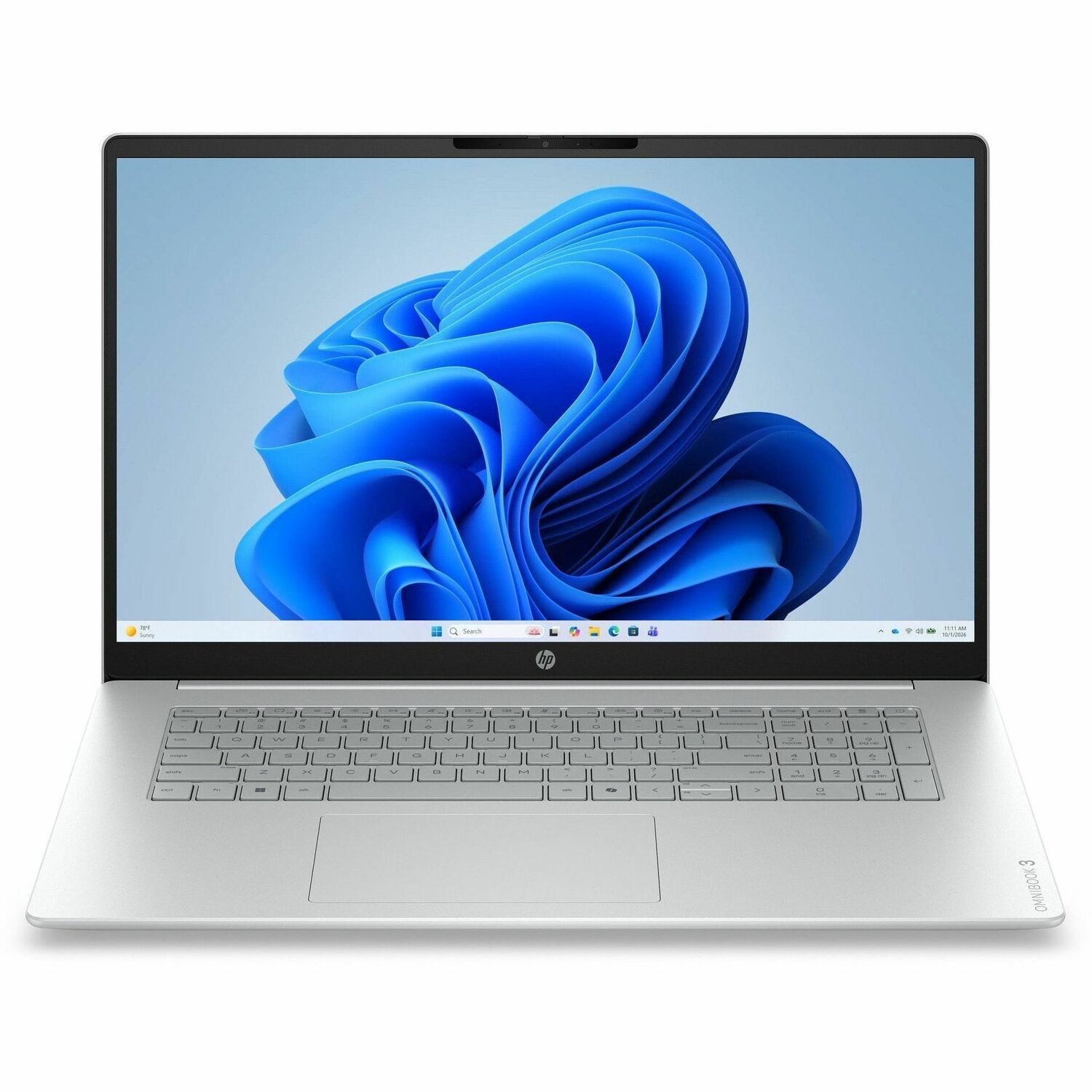 HP OmniBook 3 17-dp0750nb 43,9 cm (17,3") Notebook - Full HD - AMD Ryzen 5 Ryzen 10-serie 40 - 16 GB - 512 GB SSD - Zilver