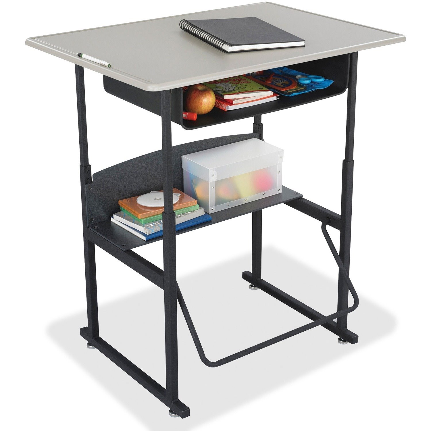 Safco AlphaBetter Desk, 36 x 24 Standard Top with Book Box