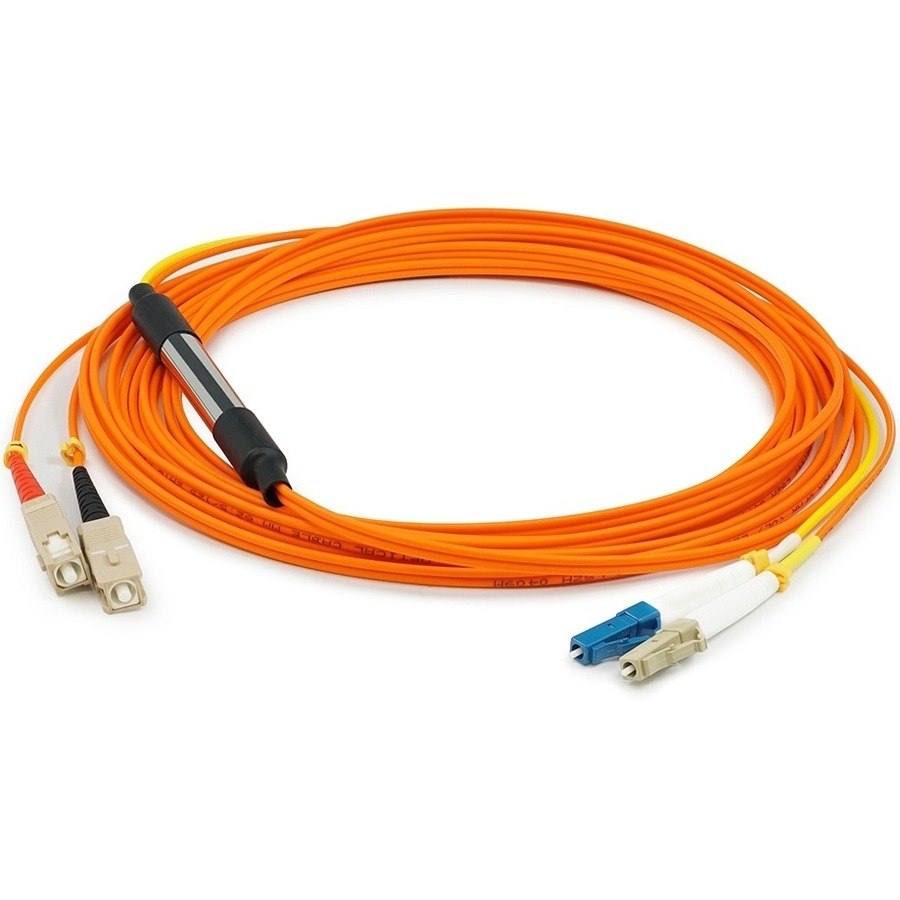 AddOn 2m LC (Male) to SC (Male) Orange OM1 & OS1 Duplex Fiber Mode Conditioning Cable