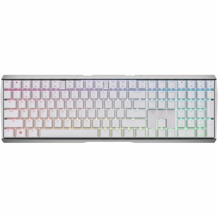 CHERRY MX 3.0S Gaming Keyboard - Wireless Connectivity - USB Type A Interface - RGB LED - German - White