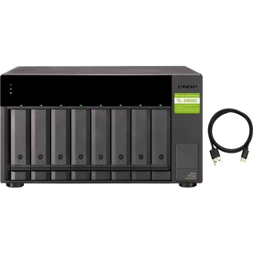 QNAP TL-D800C Drive Enclosure SATA/600 - USB 3.2 (Gen 2) Type C Host Interface Tower