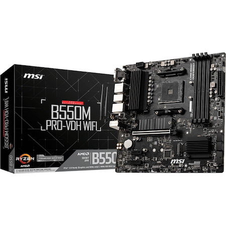 MSI B550M PRO-VDH WIFI Desktop Motherboard - AMD B550 Chipset - Socket AM4 - Micro ATX