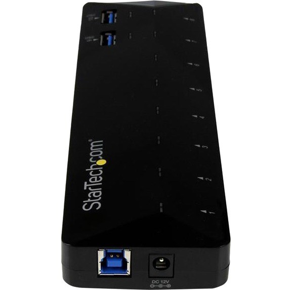 StarTech.com 10-Port USB 3.0 Hub with Charge and Sync Ports - 2 x 1.5A Ports - Desktop USB Hub and Fast-Charging Station