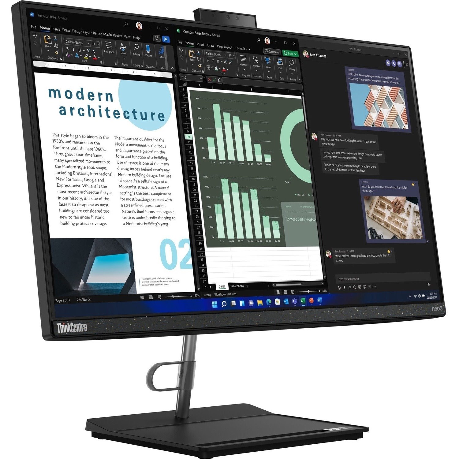 Lenovo ThinkCentre neo 30a 24 12CE004QUK All-in-One Computer - Intel Core i5 i5-1235U - 8 GB - 256 GB SSD - 60.5 cm (23.8") Full HD - Desktop - Raven Black
