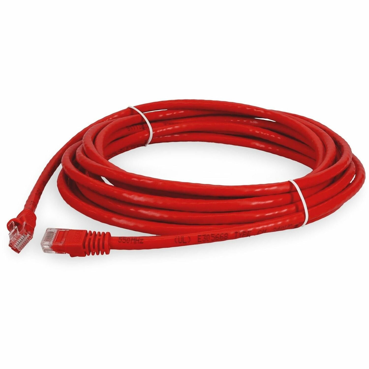 AddOn 35ft Red CAT 6 PVC Ethernet Cable Snagless Easy Clear Boot TAA RJ-45 M/M